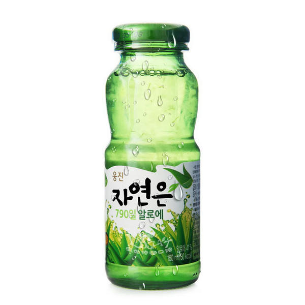 韩国进口饮料/熊津芦荟汁180ml(玻璃瓶 24瓶一箱