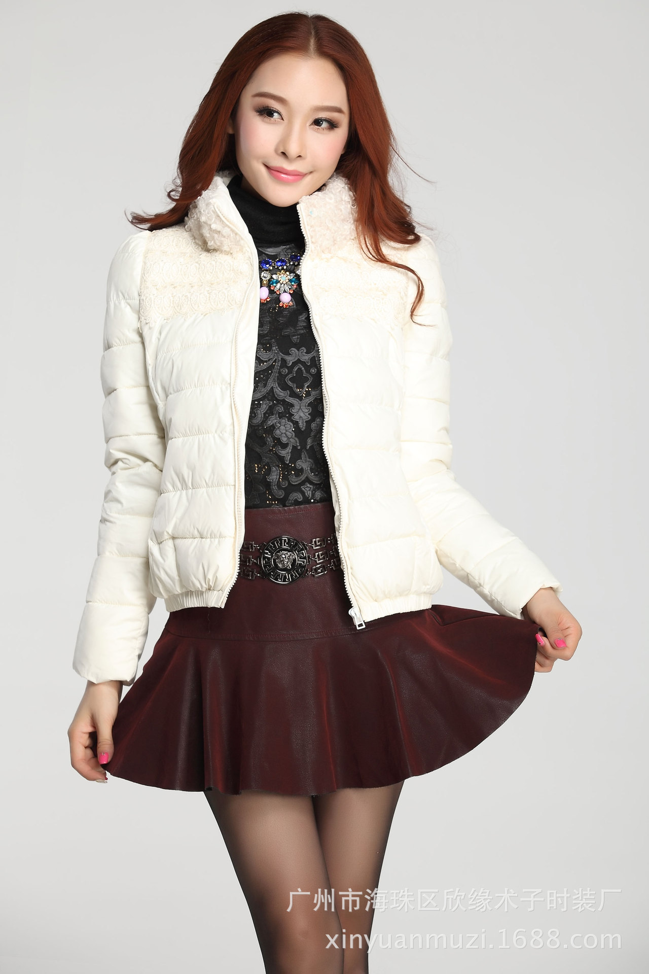 【2013新款<em>冬装</em> 韩版复古钩花<em>女士棉袄</em> 修身短