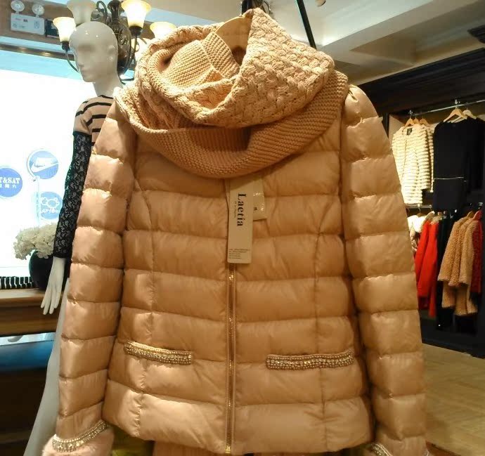 品牌原單女式棉衣 拉夏貝爾羽絨衣女 短款帶圍脖保暖棉服廠傢直銷工廠,批發,進口,代購