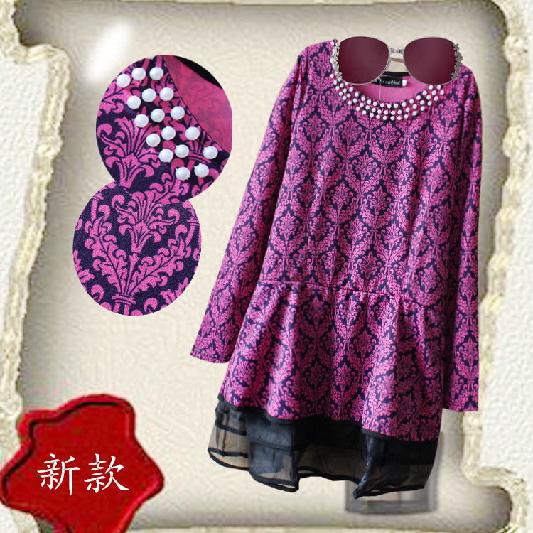 2014<em>春季大码女装</em>胖mm 新款连衣裙宽松休闲