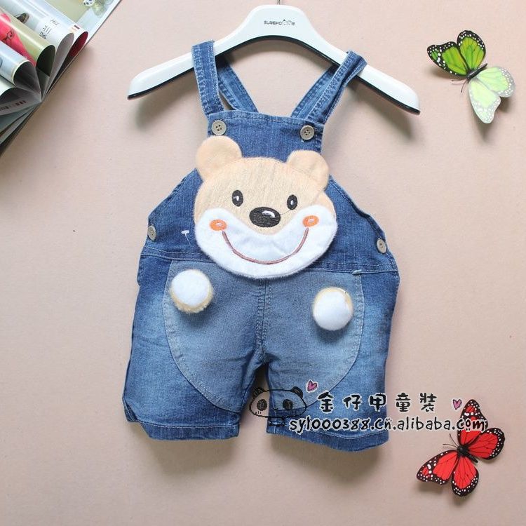 【2013年<em>夏季</em>新款童装 男小童百搭<em>背带牛仔</em>裤