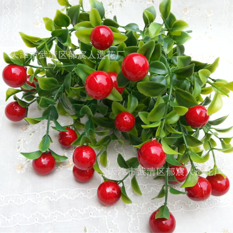 批发采购仿真植物-仿真蘑菇桃子苹果 商场装饰