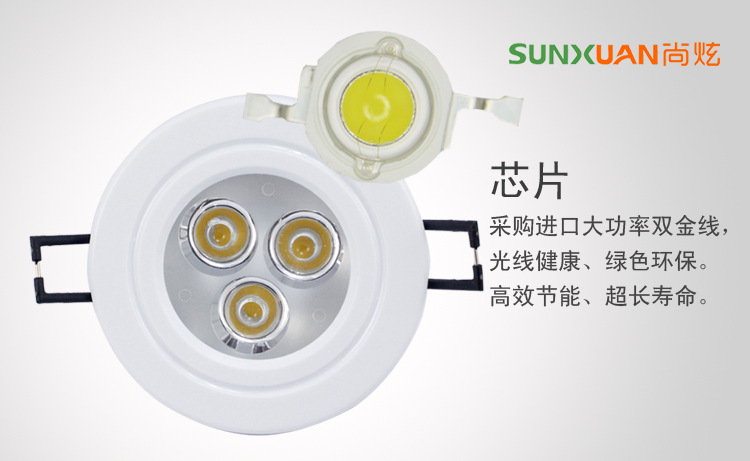 led 3W白色天花灯灯芯