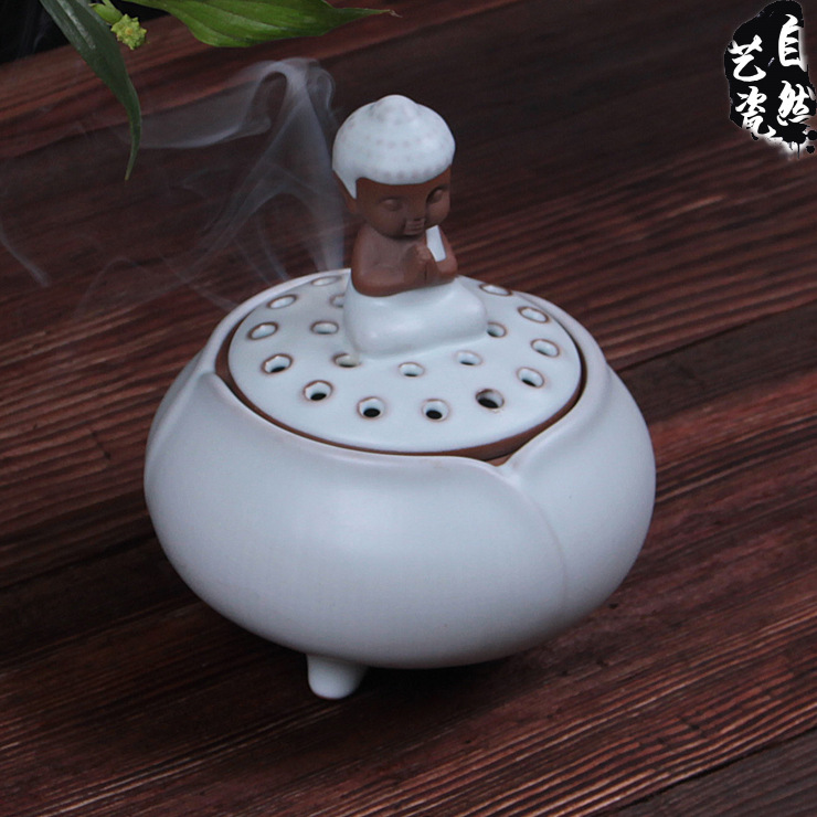 古洋茶具 汝窑香道器具 莲心如来古熏盘 陶瓷香