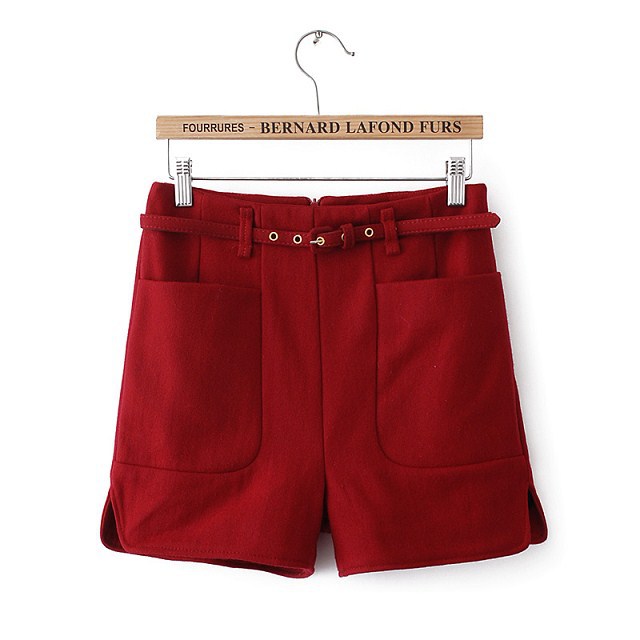 <em>经典</em>爆款秋冬装2013新品<em>呢子短裤</em> 修身直筒打