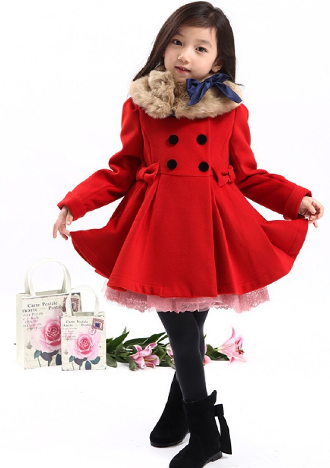 2013年冬款童装 女童红色外套 日韩外贸童装童