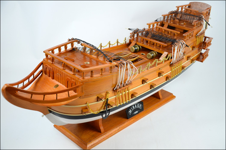 mettle 130厘米 战船 木质帆船模型 工艺船 开业礼品-869-130