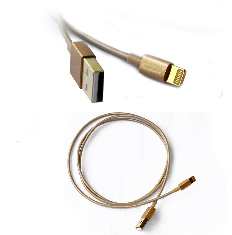 其他苹果配件-一体头土豪金iphone5S数据线 迷