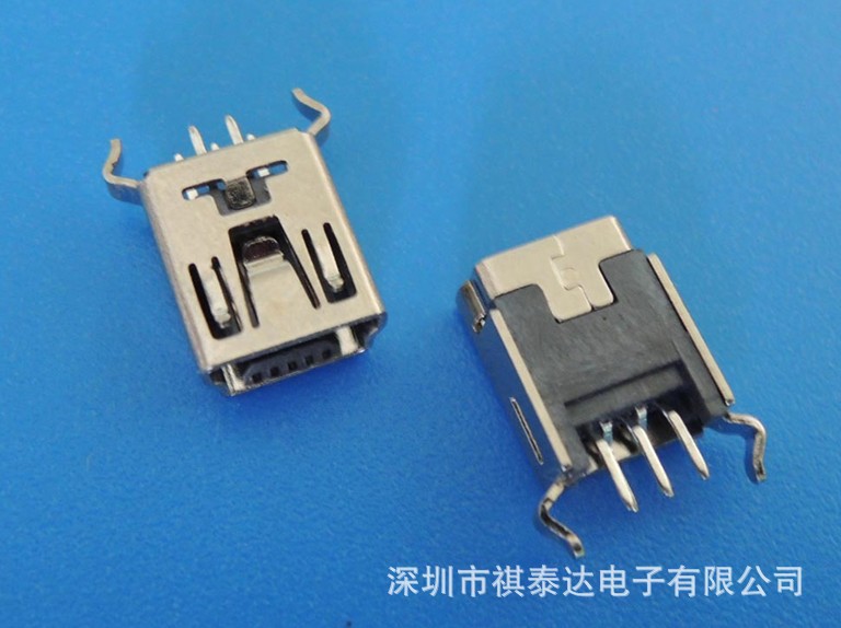 MINI USB 5PF180度DIP弯脚QTD-USB-M