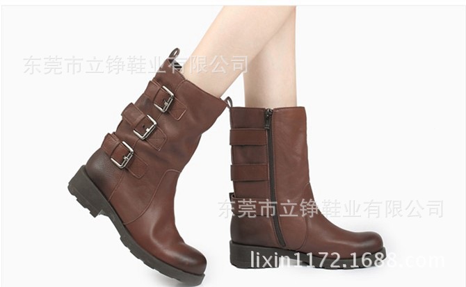 厂家<em>批发</em>淑女靴子中跟短靴单靴透气<em>女靴</em> 图片