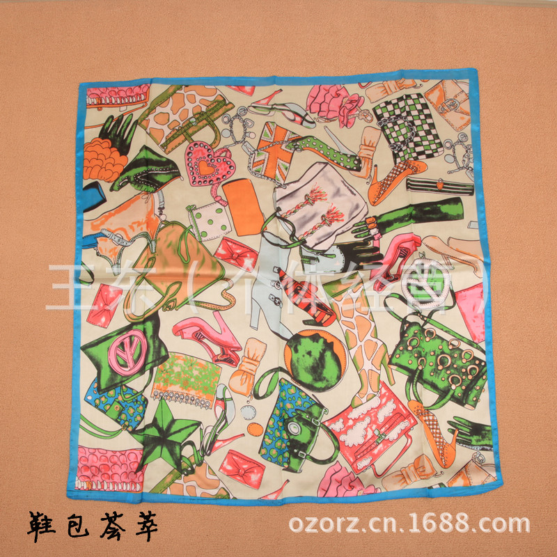 特价欧美印花女士真丝苏州缎桑蚕丝纯真丝丝巾大方