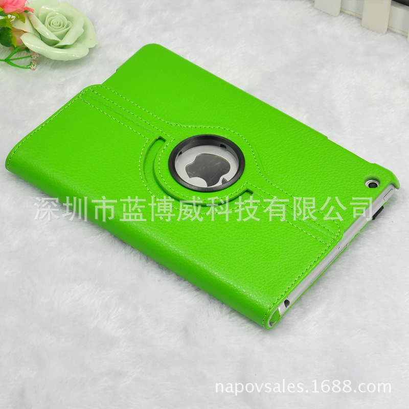 IIpad mini 荔枝紋 自動休眠旋轉皮套 5