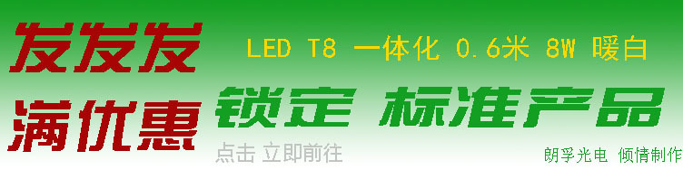 LED T8 一体化 0.6米 8W 暖白