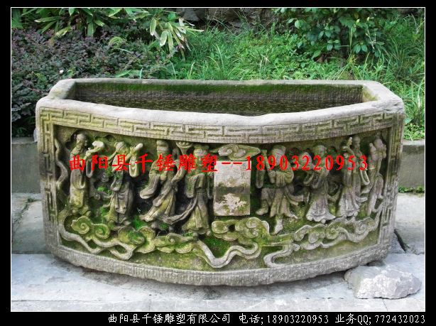 仿古石头石缸石雕养鱼池子可定尺寸