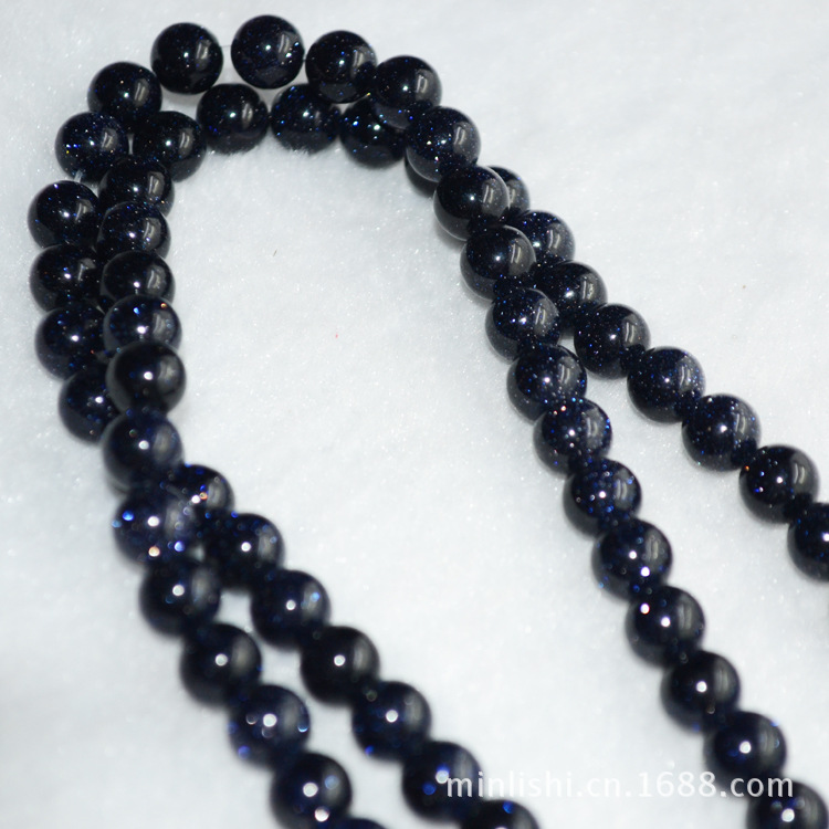 批发采购宝石工艺品-蓝砂石圆珠 蓝沙 散珠 手
