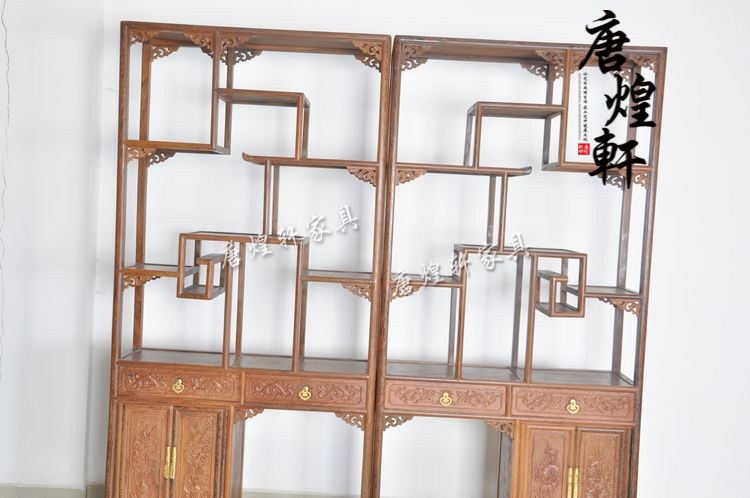 鸡翅木寿字博古架 (10)
