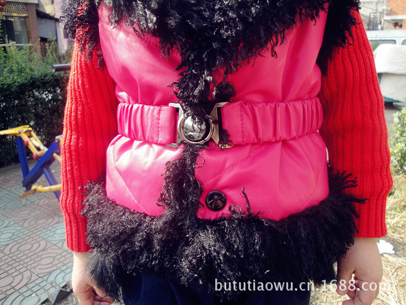 【2013 女童<em>皮马甲</em> 时尚皮草马甲 <em>加棉</em>童装马甲