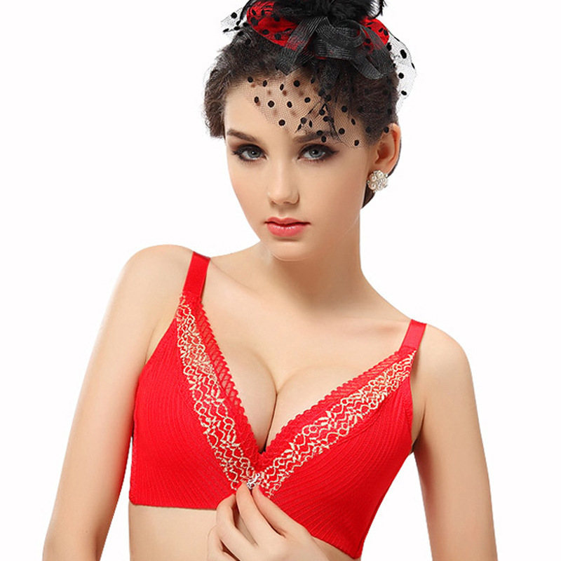 经典深V金边淘宝<em>天猫</em>货源爆款<em>文胸</em>调整型<em>内衣</em>