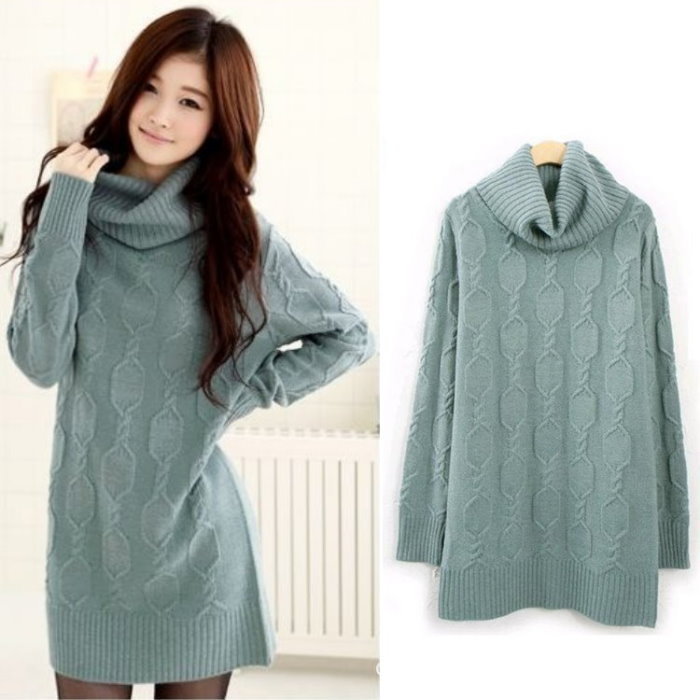 外贸批发秋冬装 新款<em>韩版</em>女装宽松中<em>长款毛衣</em>