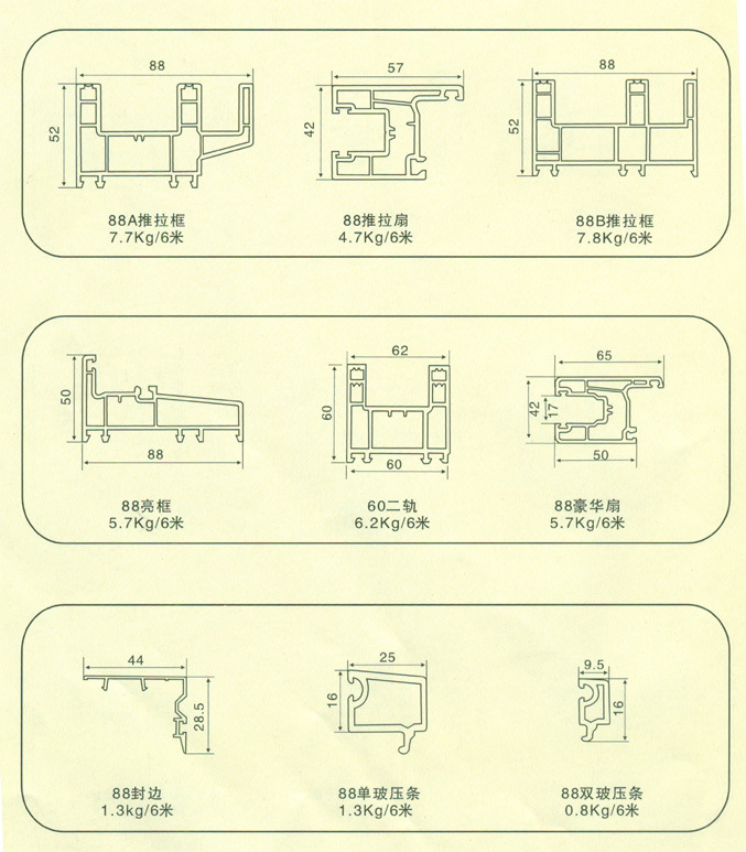 型材切面图