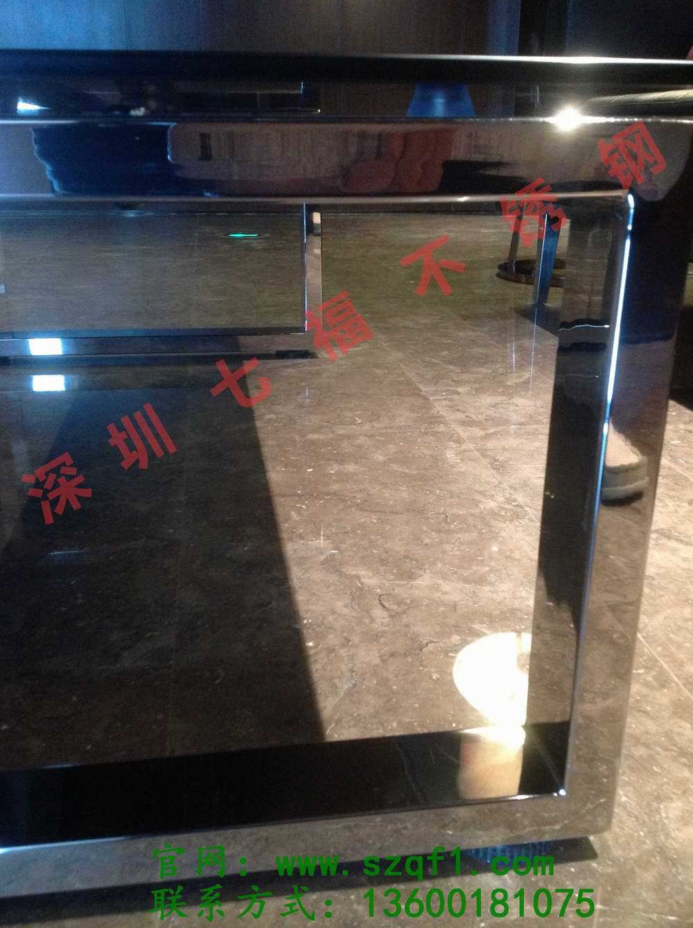 镜面不锈钢玻璃茶几底架3