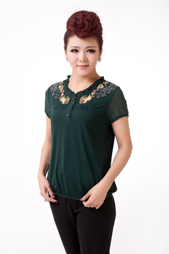 批发采购中老年女装-夏季 中年短袖休闲时尚气