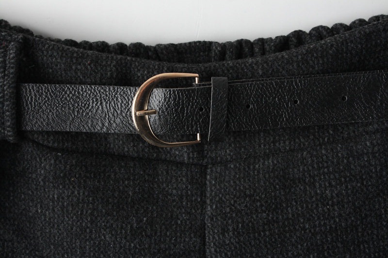 【丰色服饰 秋冬新款毛呢<em>加厚短裤</em> 双口袋带毛