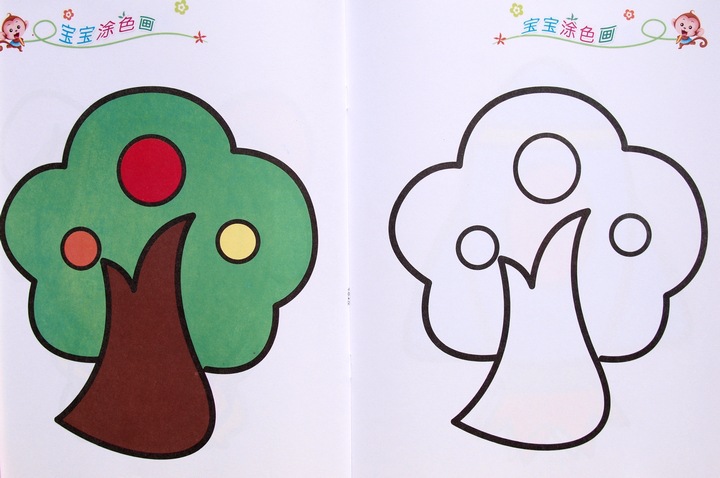 供应0-3-6岁婴幼儿童涂色宝宝连线填色宝宝涂色学画书籍全4册