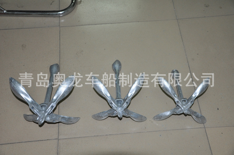 船锚折叠锚船用锚挂锡防锈可折叠船锚1.5公斤 橡皮船专用