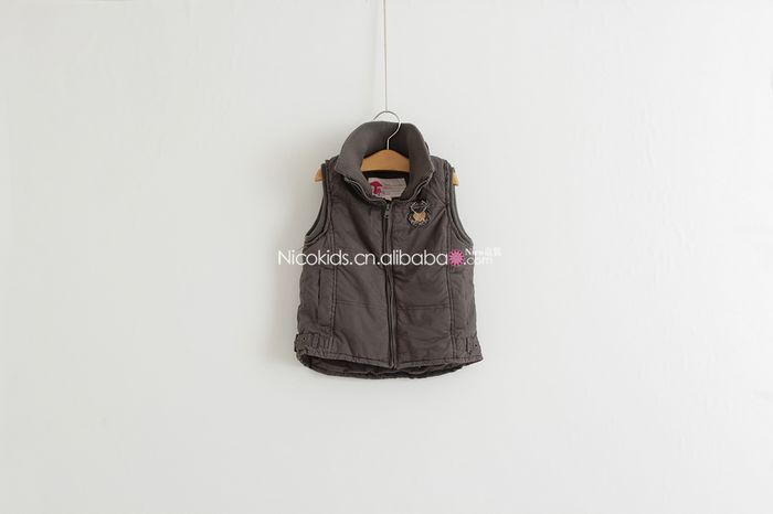 【外贸童装 <em>儿童</em>男童纯色无袖高领<em>外套</em> <em>男儿童</em>