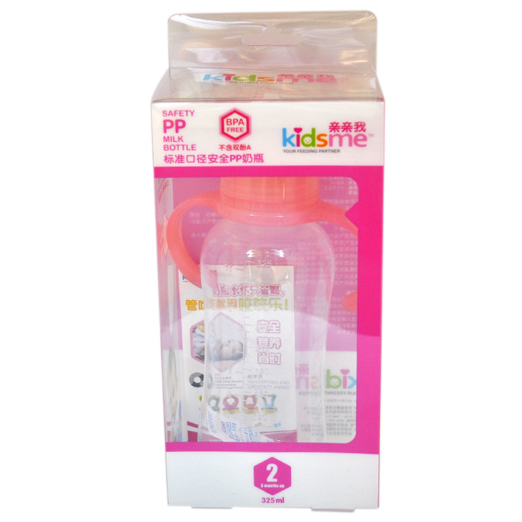 亲亲我 带手柄325ML安全PP奶瓶(标口)PET盒