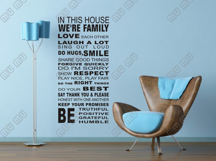 墙纸、壁纸-IN THIS HOUSE 家规名言 外贸精雕