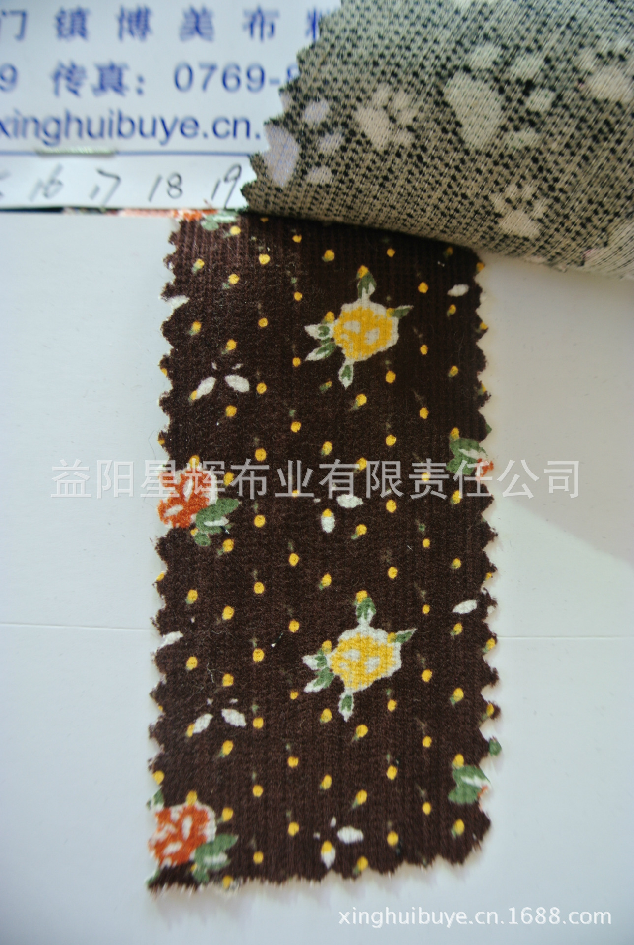 全棉21坑印花灯芯绒,CD24