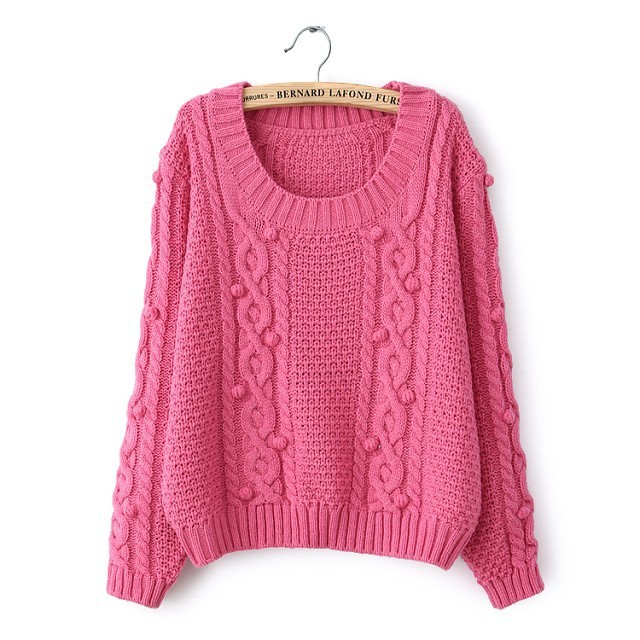 2013秋冬<em>女装韩版</em>新款立体球球麻花<em>套头</em>女式