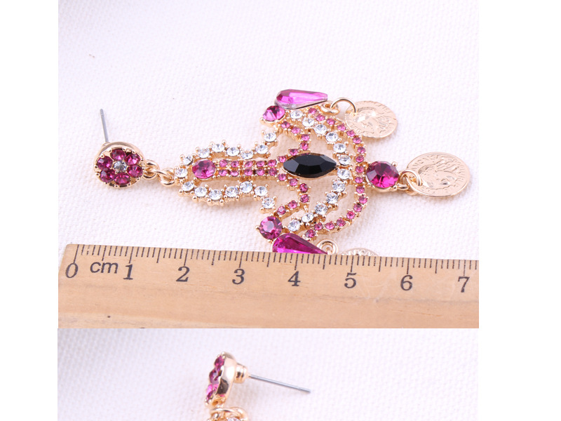 批发采购耳饰-欧美夸张 时尚大耳钉 孔雀开屏闪