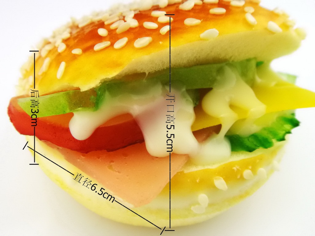 创意开口汉堡包冰箱贴 高仿真食物模型家居摆件 义乌小商品 热销