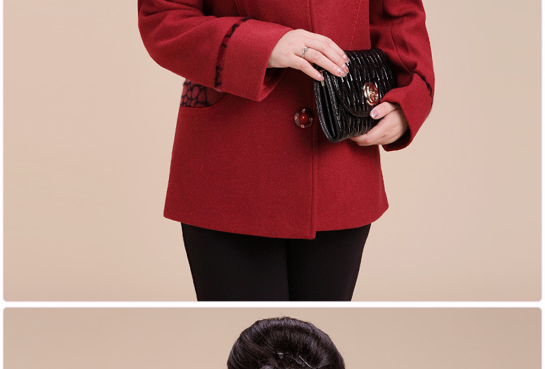 【<em>中老年女</em>毛尼外套<em>中老年女外套 秋冬款</em>妈妈
