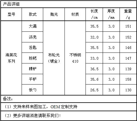 海棠花厨具410材质镀金