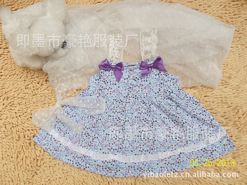 新款兒童蕾絲蝴蝶吊帶裙