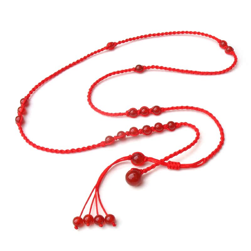 批发供应天然红玛瑙红绳腰链 本命年红腰带 红