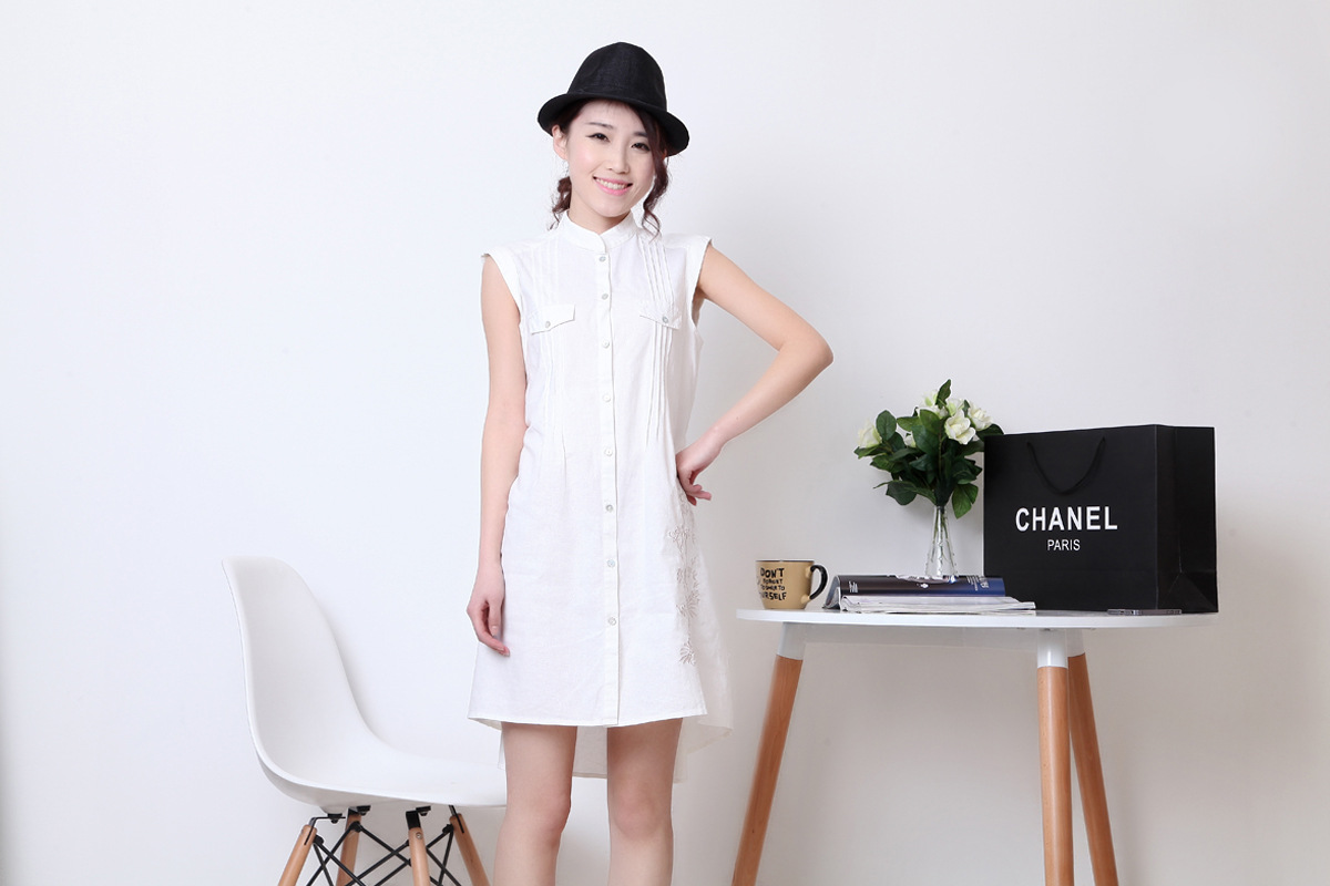 批发采购连衣裙-2014夏装新款品牌女装棉麻无