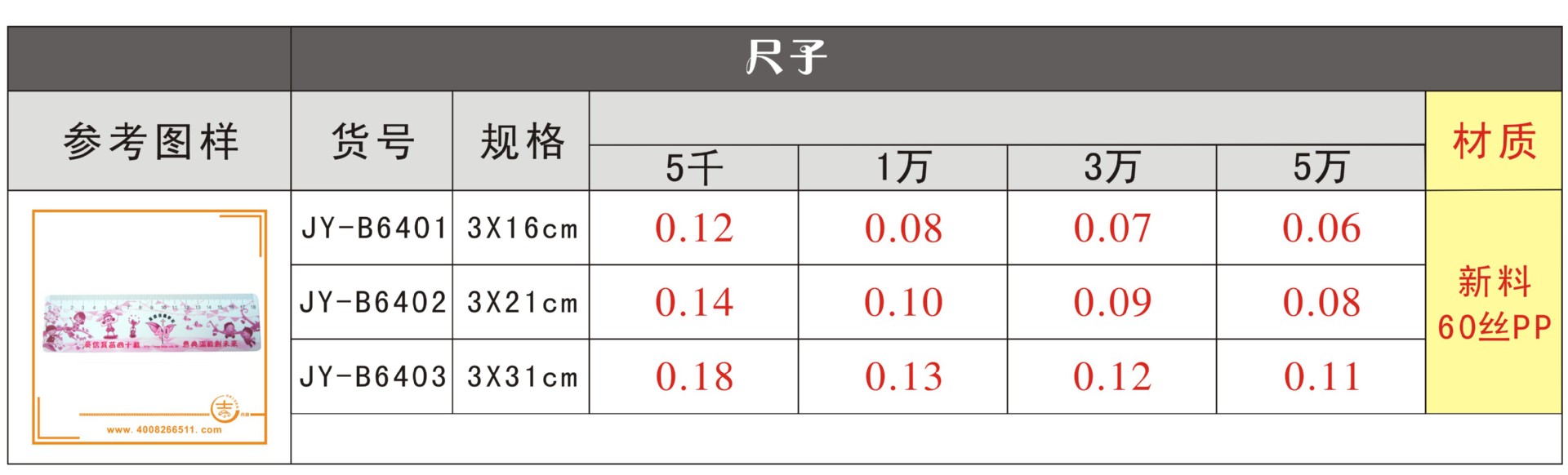 尺子价格