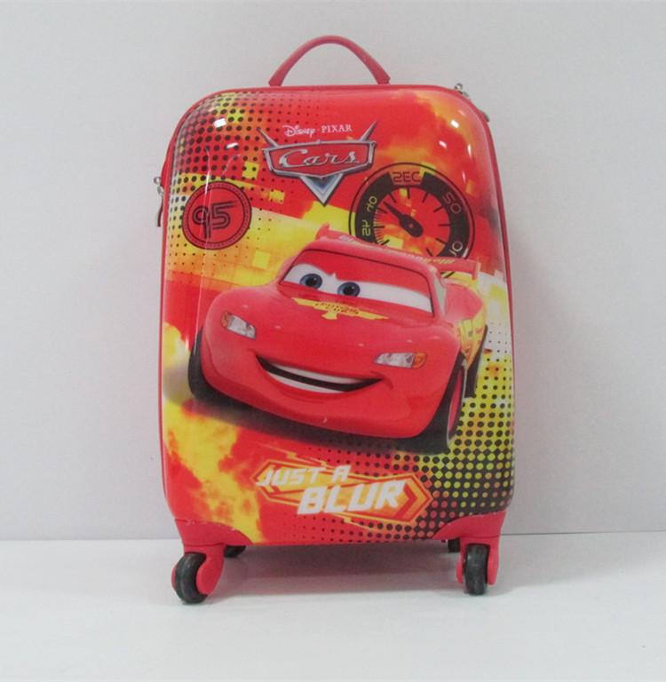 廠傢直銷兒童硬殼拉桿行李箱 汽車款旅行箱 萬向輪登機箱包批發