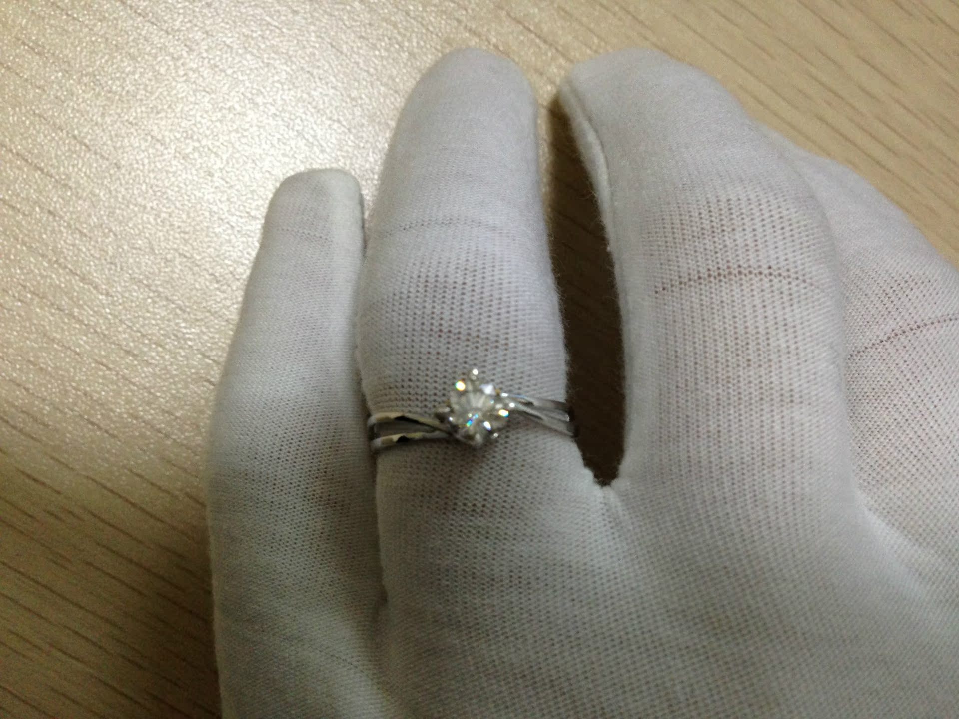 【珠宝定制天然钻石戒指18k白金女结婚戒指高