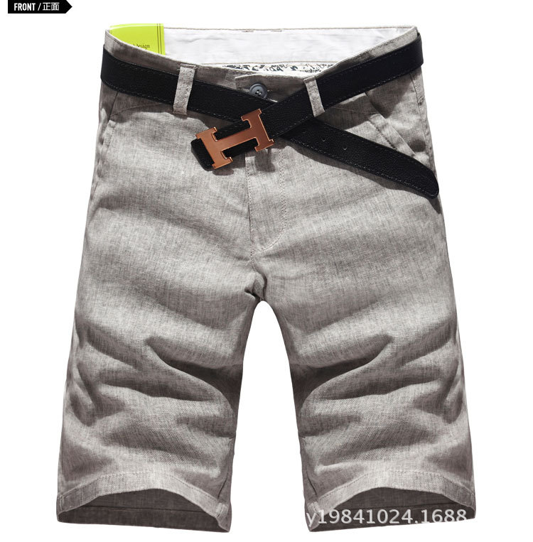 2013夏季新款韩版中裤<em>男</em> 夏潮<em>麻质</em> 棉麻休闲短
