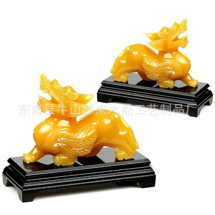 批发天然 开光天然黄玉貔貅神兽 招财辟邪 图片