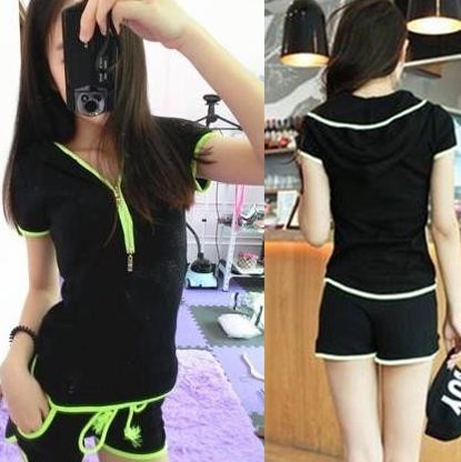 2014<em>新款</em>运动休闲<em>套装女夏装</em>韩版时尚短袖T短