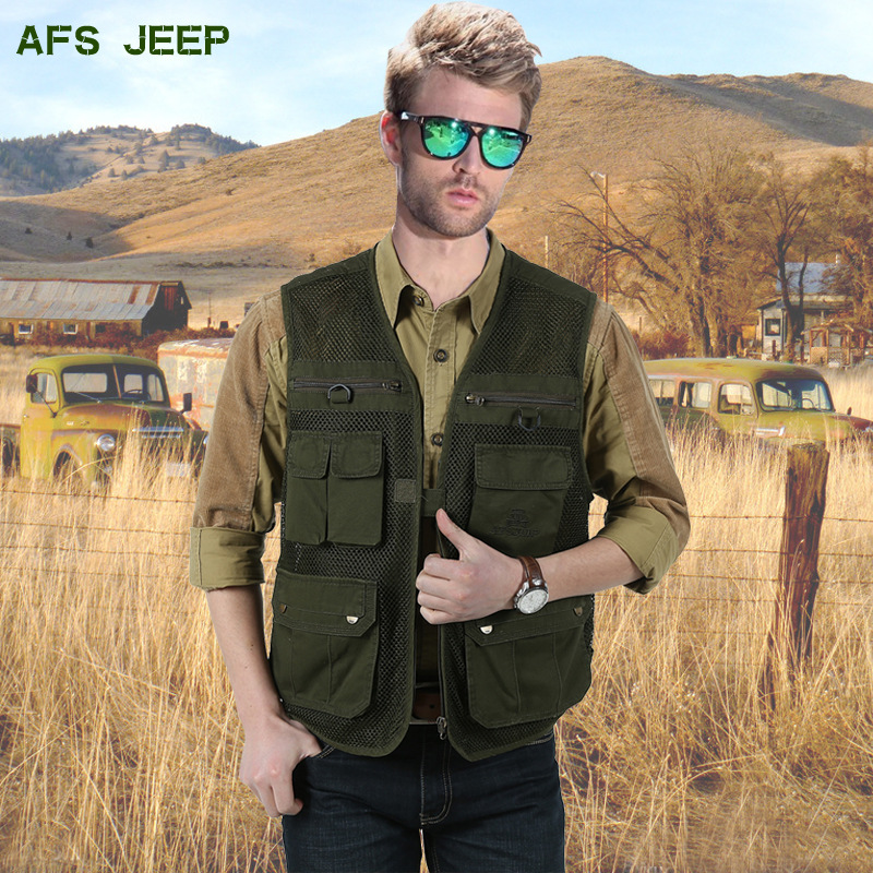 2014<em>战地吉普</em>男式<em>马甲</em> 纯棉多口袋户外afs JE