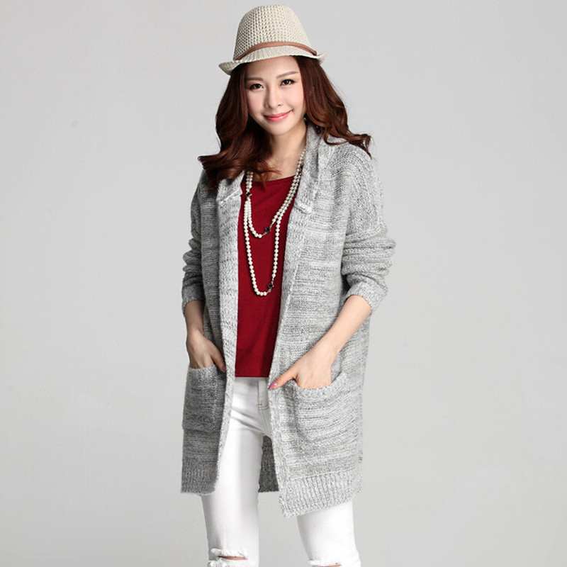 2014秋季韩版新款<em>中长款</em>宽松薄<em>外套针织</em>时尚