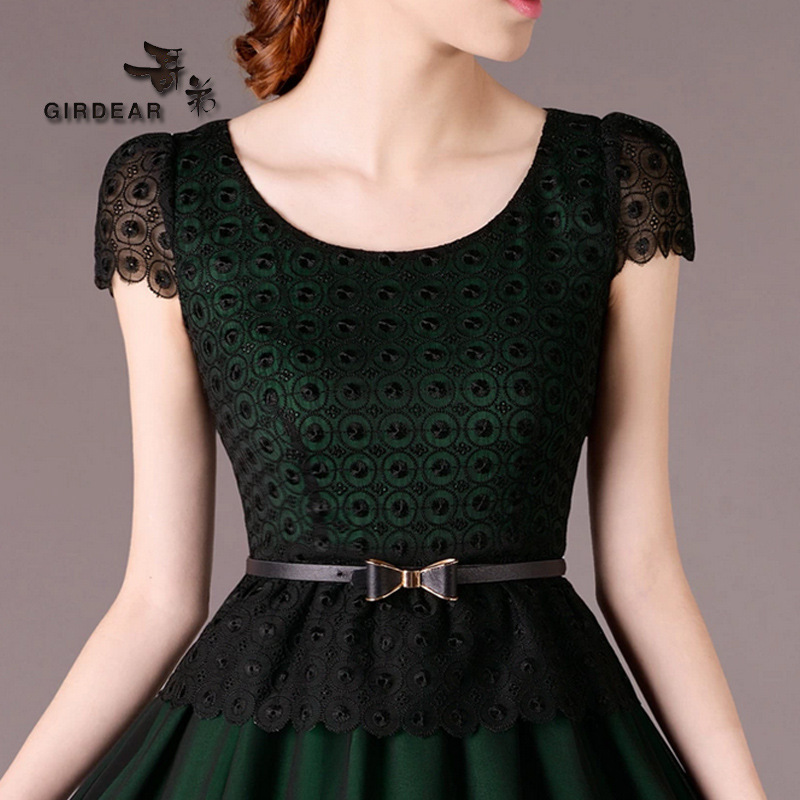 2014新款<em>哥弟女士</em>夏装短袖<em>连衣裙</em>女雪纺衫真